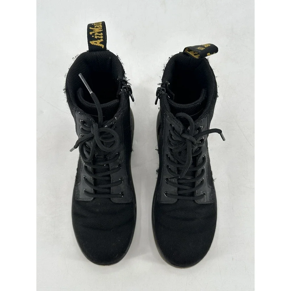 Dr. Martens COMBS J Gray Poly Round Toe Lace Up/Zip Ankle Boots Kid's Size 3‎